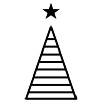 Christmas tree outline icon. linear style symbol, line sign. vector graphics. Icons as Xmas tree decoration with star, Coniferous forest, Spruce winter tree, Fir. Happy new year.