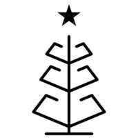 Christmas tree outline icon. linear style symbol, line sign. vector graphics. Icons as Xmas tree decoration with star, Coniferous forest, Spruce winter tree, Fir. Happy new year.