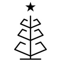 Christmas tree outline icon. linear style symbol, line sign. vector graphics. Icons as Xmas tree decoration with star, Coniferous forest, Spruce winter tree, Fir. Happy new year.