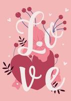 Cute love message popping out of an open present box with confetti and heart shape balloons around. Suitable for Valentine's Day and Mother's Day. vector