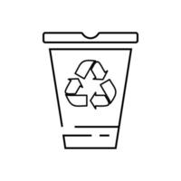 Vector recycle sign and symbol line bin icon. Green nature. save planet.