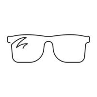 Continuous single drawn one line drawing of isolated vector object eye glasses. Sunglasses and summer, spring.