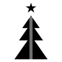 Line christmas tree icon. Vector happy new year party design or banner.