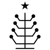 línea Navidad árbol icono. vector contento nuevo año fiesta diseño o bandera.