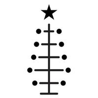 línea Navidad árbol icono. vector contento nuevo año fiesta diseño o bandera.