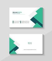 Elegant minimal black and green business card template vector