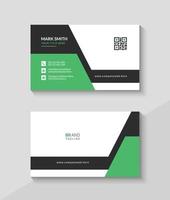 elegante plantilla de tarjeta de visita minimalista negra y verde vector