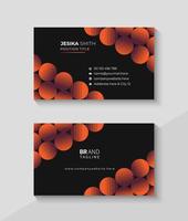 Black minimal and clean business card design template vector