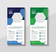 Medical dl flyer or rack card design template vector