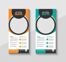 Medical dl flyer or rack card design template vector