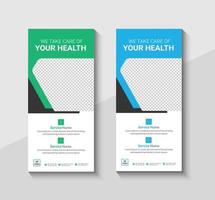 Medical dl flyer or rack card design template vector