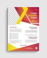 Gym fitness flyer template design, Sports poster vector