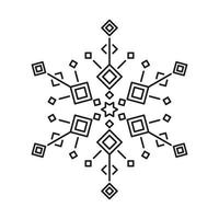 Snowflake icon on white background. Christmas and winter or new year symmetrical design. vector