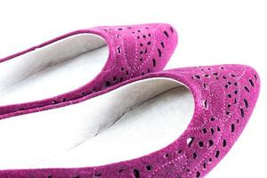 Purple fashion shoes on white background photo