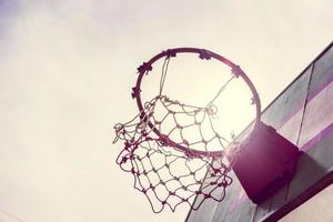 Vintage Wooden basketball hoop photo