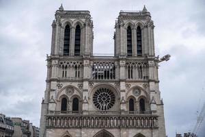 Notre Dame Cathedral ourdoor - Paris France. photo
