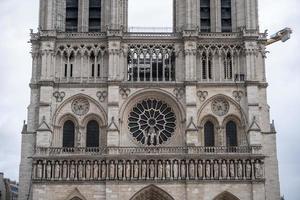 Notre Dame Cathedral ourdoor - Paris France. photo