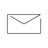 uno continuo línea dibujo de correo electrónico icono o letra aislado en blanco antecedentes dibujado a mano estilo. vector