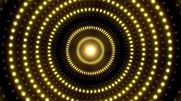 tremeluzente amarelo cor círculo ponto luzes sobreposição fundo vj ciclo video