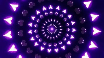 Glowing purple heart shape led lamp lights video