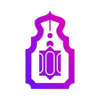 islamic light lantern decorative gradient icon button vector illustration