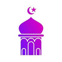 islamic mosque pillar gradient icon button vector illustration