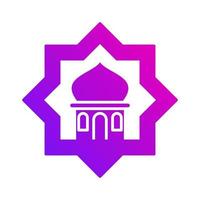 mosque muslim avatar islamic gradient icon button vector illustration