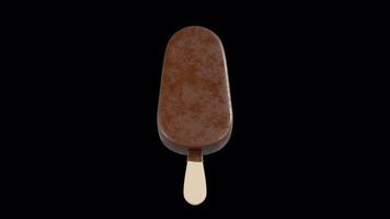 Chocolate Ice Cream Stick Bar Rotating Loop on Alpha Background video