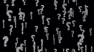White Question Mark Floating Isolated on alpha background video