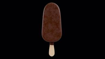 Chocolate Ice Cream Stick Bar Rotating Transition on Alpha Background video