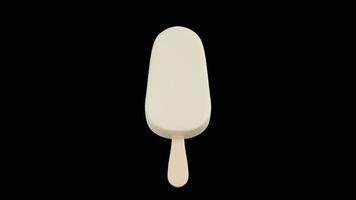 Vanilla Ice Cream Stick Bar Rotating Loop on Alpha Background video