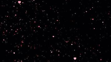 romantico rosa cuore particelle transizione su alfa sfondo video