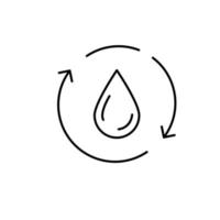 Water and recycling icon. Ecology and Environment-related line icon. Global Warming, Forest, Organic Farming, and more. vector