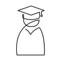 continuous line drawing of graduation students card concept congratulation vector illustration and icon.