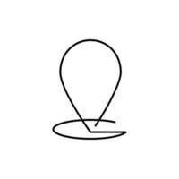 Continuous line GPS mark drawn single line vector illustration.