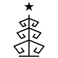 Christmas tree outline icon. linear style symbol, line sign. vector graphics. Icons as Xmas tree decoration with star, Coniferous forest, Spruce winter tree, Fir. Happy new year.