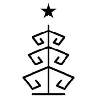 Navidad árbol contorno icono. lineal estilo símbolo, línea signo. vector gráficos. íconos como Navidad árbol decoración con estrella, conífero bosque, abeto invierno árbol, abeto. contento nuevo año.