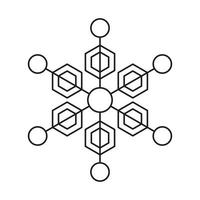 Vector snowflake icon. Winter snow ice and symmetrical. New Year or Christmas design.