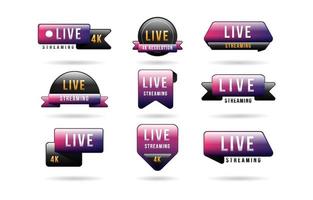 Live Streaming Badge Concept vector