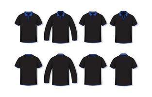 Outlined Black Polo Mockup vector