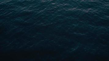 Aerial view of surface of the Atlantic Ocean with reflection of sunlight at sunset video