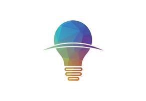 Low Poly and Light Bulb logo design, Vector design concept