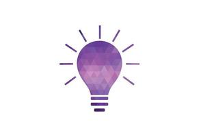 Low Poly and Light Bulb logo design, Vector design concept