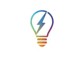 Low Poly and Light Bulb logo design, Vector design concept