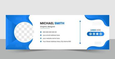 Creative email signature template. Corporate mail business email signature free vector banner template.