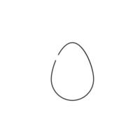 Easter background with egg one line draw, vector illustration.