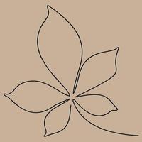 One line leaves icon. Vector illustration. Autumn.