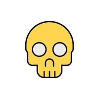 skull icon. filled outline icon. vector