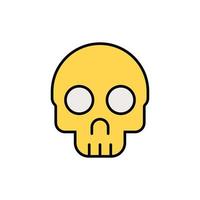 skull icon. filled outline icon. vector