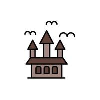 castle icon. filled outline icon. vector